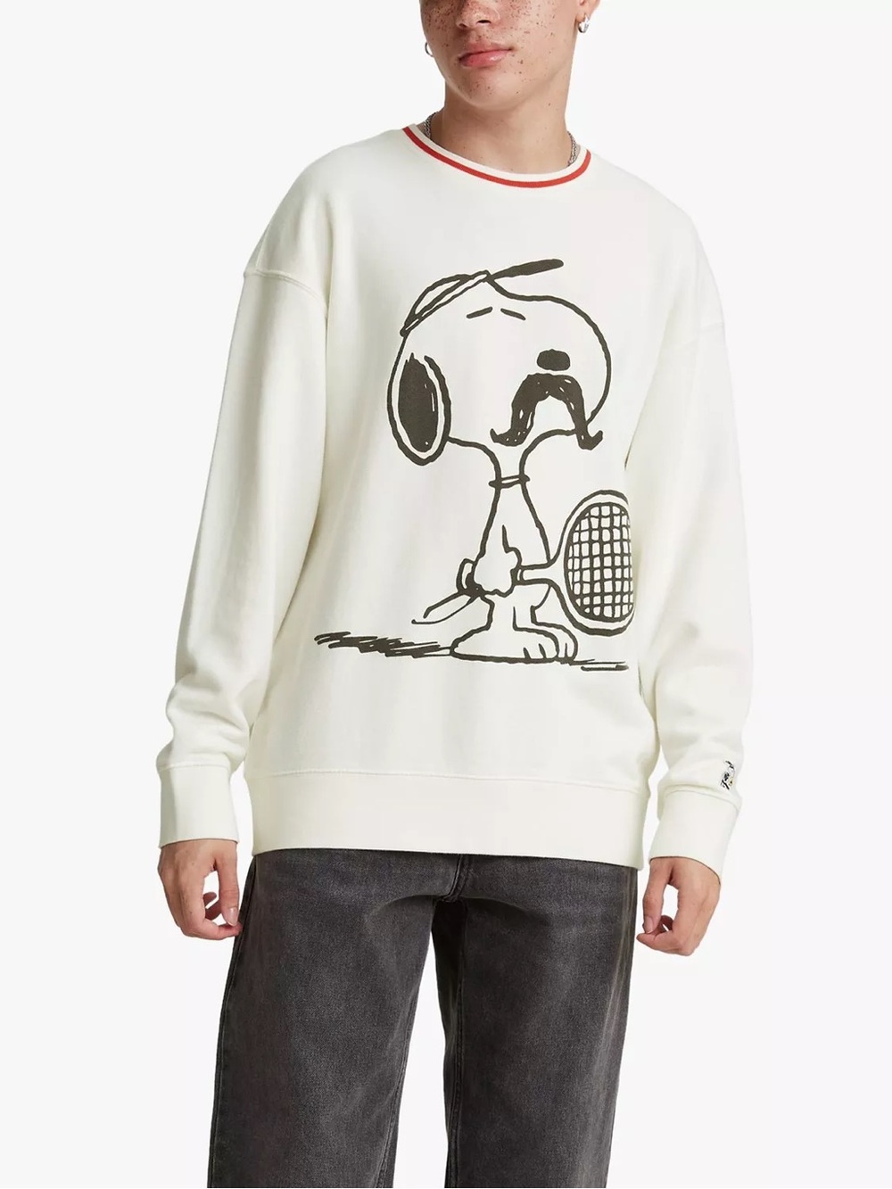 Levi's Cream Snoopy Tennis Graphic Crewneck